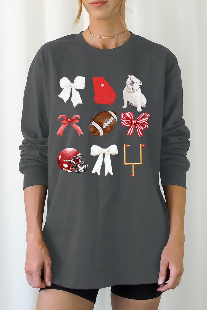 UL240P-E3080 Georgia Football Graphic Plus Long Sleeve Tee $17
