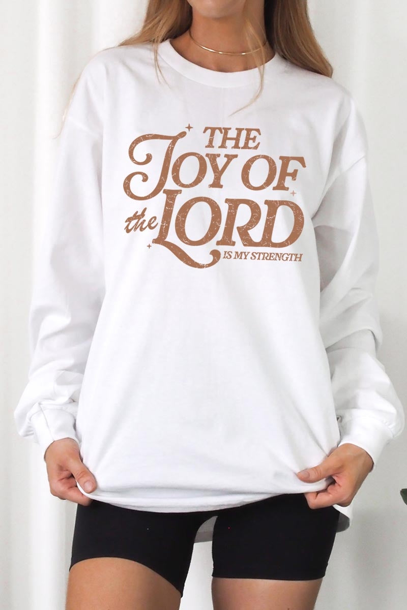 UL240P-E3179 Joy of the Lord Graphic Plus Long Sleeve Tee $17