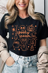 US3001-E3141 Halloween Doodle Graphic Tee $12.5