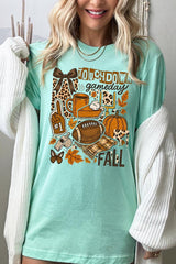 US3001P-E3134 Fall Football Collage Graphic Plus Tee $16
