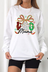 UL240-E3194 Dog Mama Christmas Paw Graphic Long Sleeve Tee $13.75