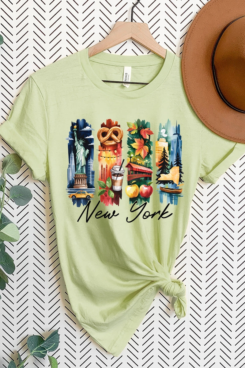 US3001P-E3061NY New York State Brushstroke Graphic Plus Tee $16