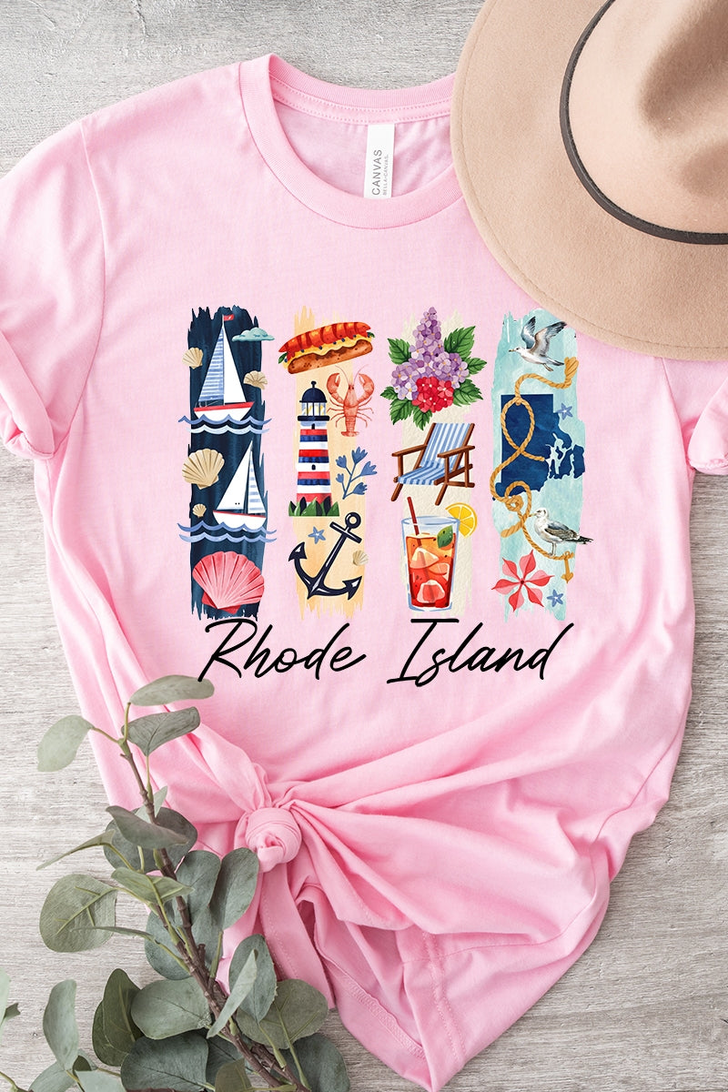 US3001P-E3061RI Rhode Island State Brushstroke Graphic Plus Tee $16