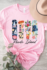 US3001P-E3061RI Rhode Island State Brushstroke Graphic Plus Tee $16