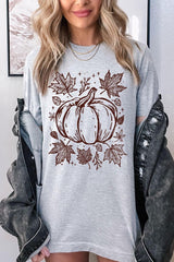 US3001P-E3162 Fall Pumpkin Graphic Plus Tee $16