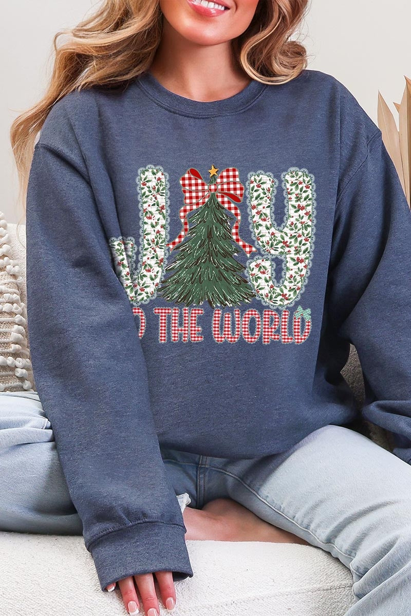 UL190-E3213 Joy to the World Graphic Sweatshirt $20