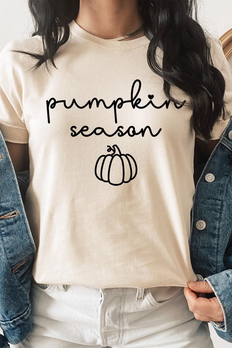 US3001-E3152 Pumpkin Season Graphic Tee $12.5