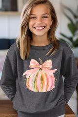 UL180B-E3083Z Brushstroke Pumpkin Kids Graphic Sweatshirt $20