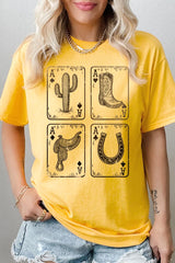 5000-E3094 Western Cowgirl Card Graphic Heavy Cotton Tee $9