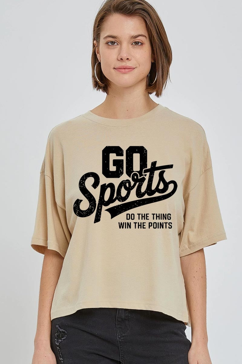 CTS-E3103 Go Sports Graphic Relaxed Crop Top $11