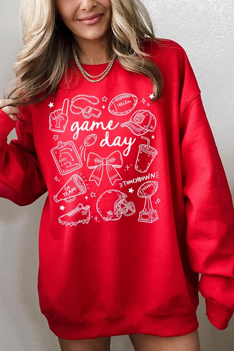 UL180-E3081 Football Doodles Graphic Sweatshirt $20