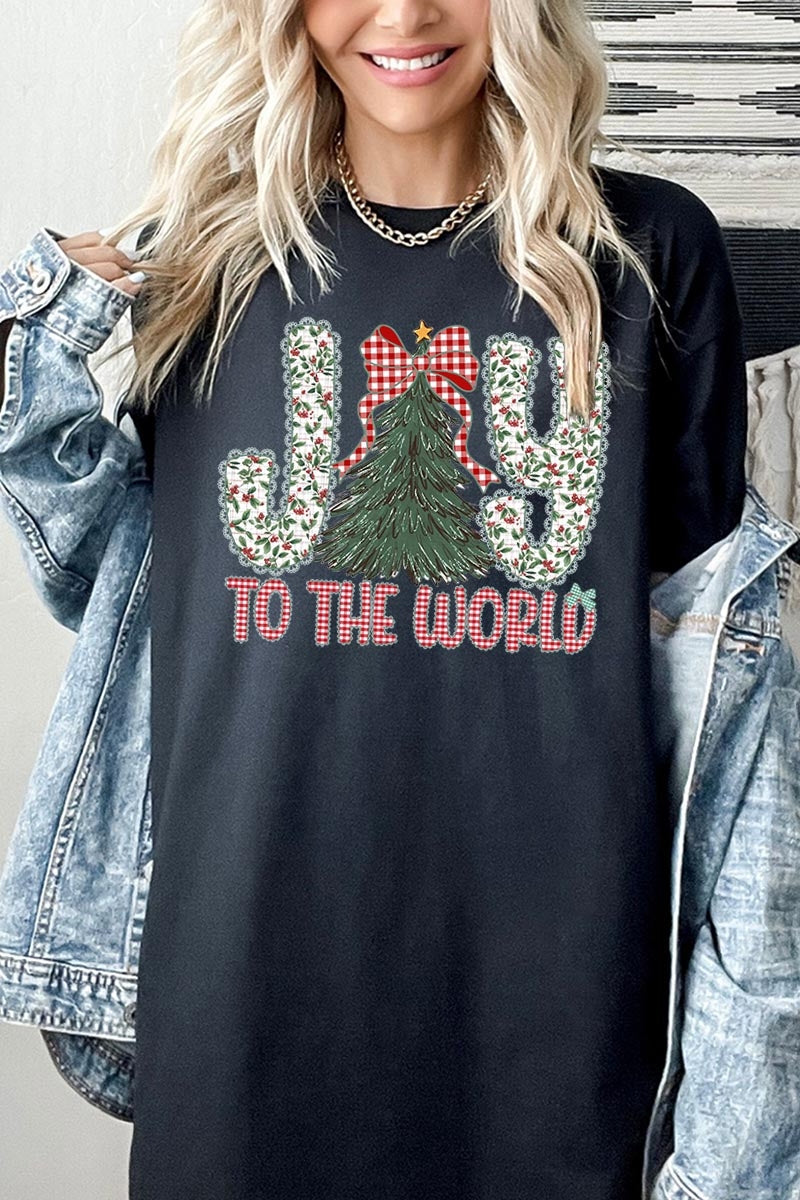 5000P-E3213 Joy to the World Graphic Plus Heavy Cotton Tee $12.75