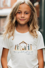 US3001Y-E3183Z Nativity Gift Kids Graphic Tee $11