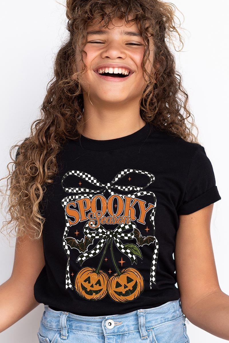 US3001Y-E3085Z Pumpkin Cherries Kids Graphic Tee $11