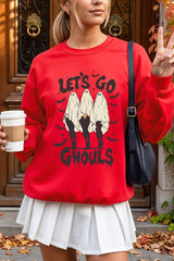 UL180P-E3160 Letu2019s Go Ghouls Ghost Graphic Plus Sweatshirt $25