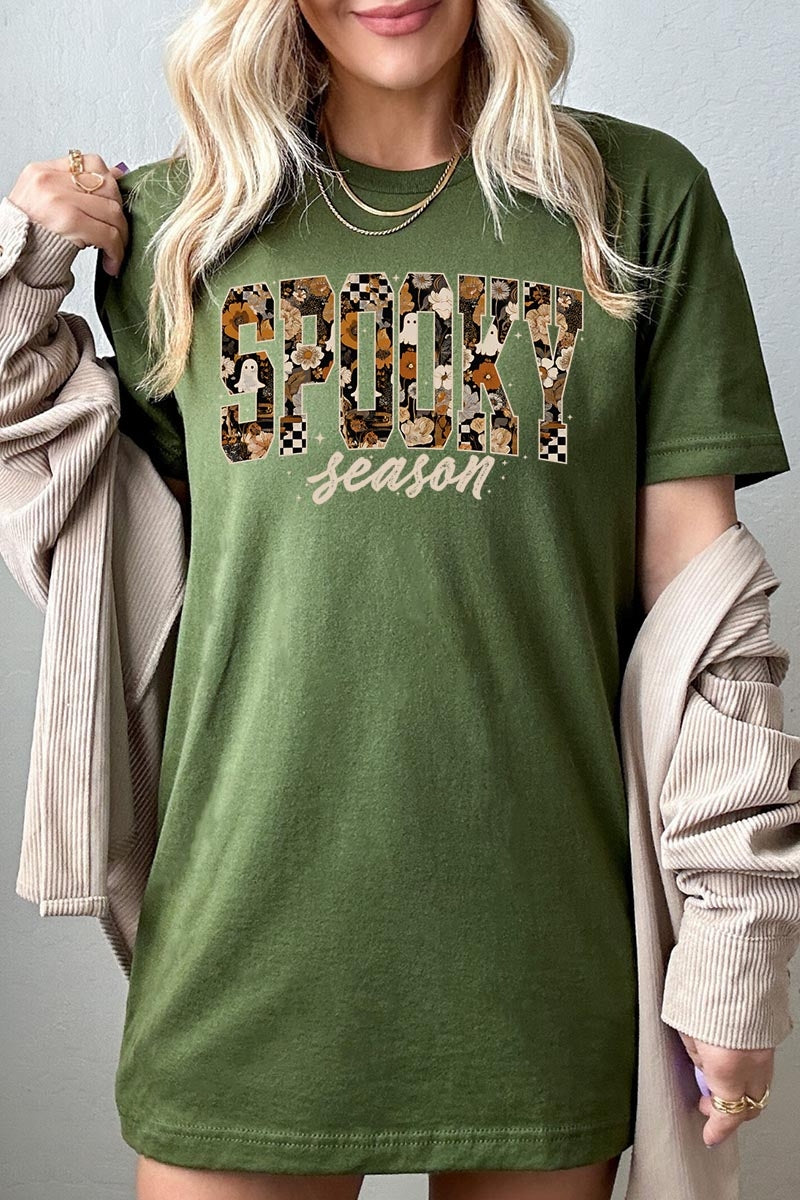 US3001-E3105 Spooky Season Halloween Graphic Tee $12.5