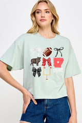 CTS-E3077 Arkansas Football Graphic Relaxed Crop Top $11