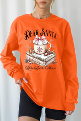 UL240P-E3205 Dear Santa Books Graphic Plus Long Sleeve Tee $17