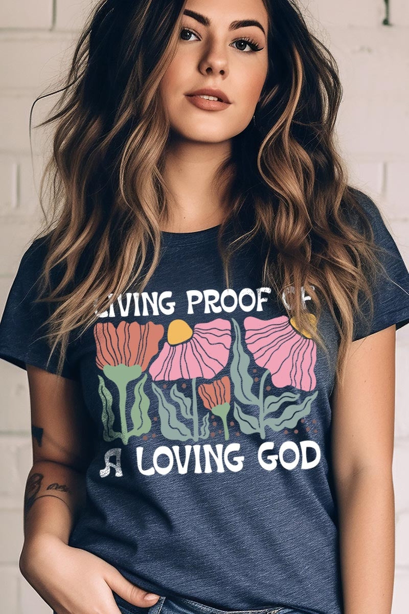 US3001P-E3066 Living Proof of a Loving God Graphic Plus Tee $16