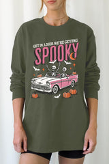 UL240P-E3142 Spooky Skeleton Graphic Plus Long Sleeve Tee $17