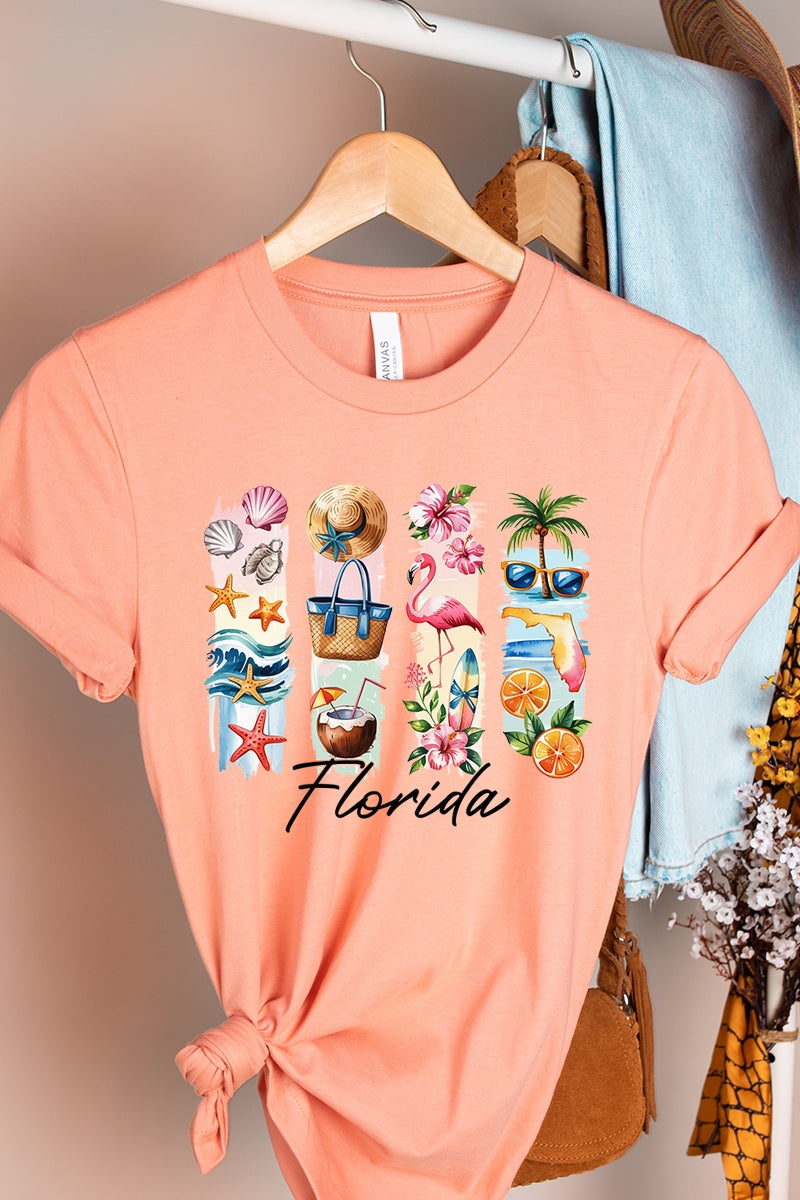 US3001P-E3061FL Florida State Brushstroke Graphic Plus Tee $16