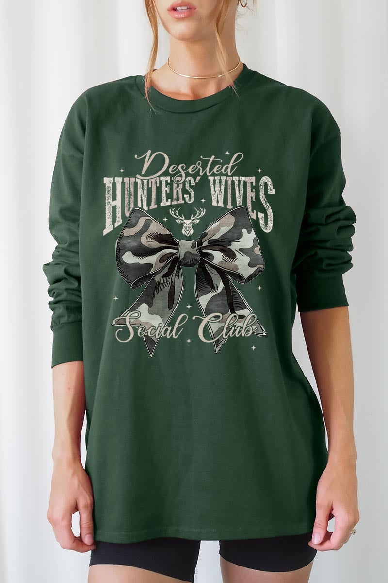 UL240-E3193 Hunters Wives Social Club Graphic Long Sleeve Tee $13.75