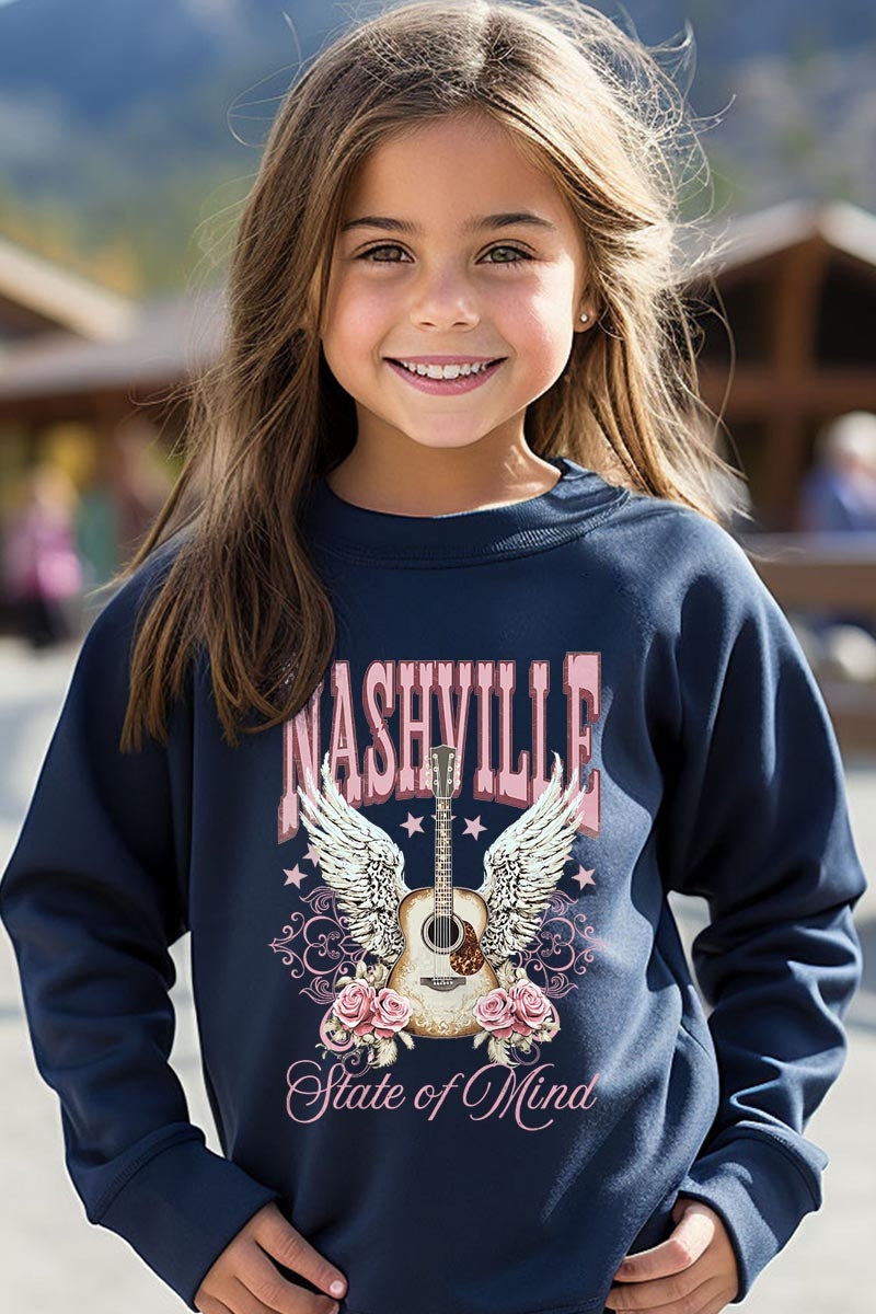 UL180B-E3157Z Nashville Rose Kids Graphic Sweatshirt $20