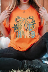 US3001-E3154 Give Thanks Bow Graphic Tee $12.5
