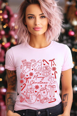 US3001-E3181 Christmas Doodle Graphic Tee $12.5