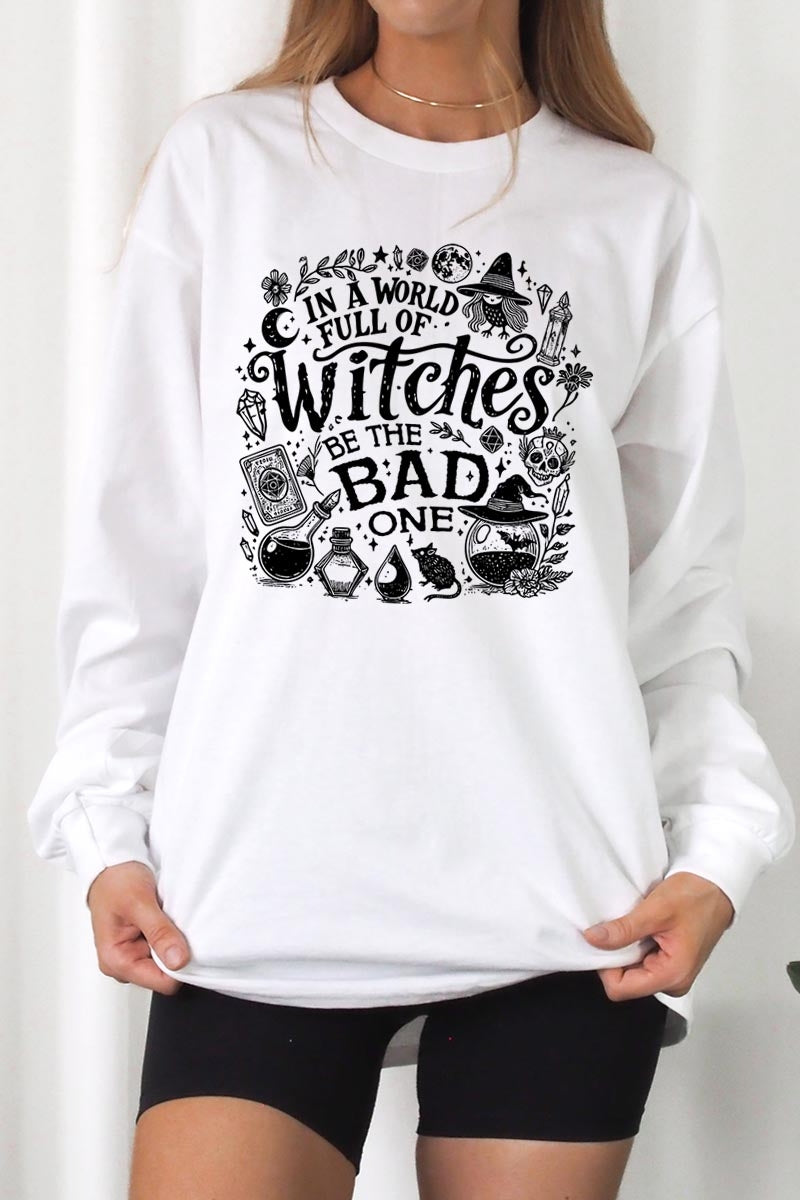 UL240P-E3139 In a World of Witches Graphic Plus Long Sleeve Tee $17