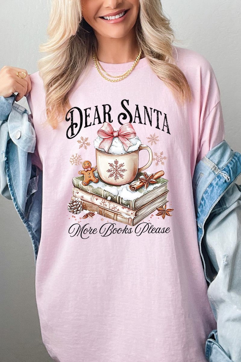 5000P-E3205 Dear Santa Books Graphic Plus Heavy Cotton Tee $12.75