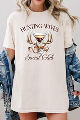5000-E3191 Hunting Wives Social Club Graphic Heavy Cotton Tee $9