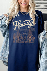 5000P-E3095 Howdy Desert Western Graphic Plus Heavy Cotton Tee $12.75