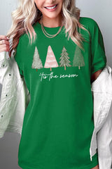 5000P-E3218 Rustic Christmas Trees Graphic Plus Heavy Cotton Tee $12.75