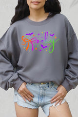 UL180P-E3109 Spooky Halloween Graphic Plus Sweatshirt $25