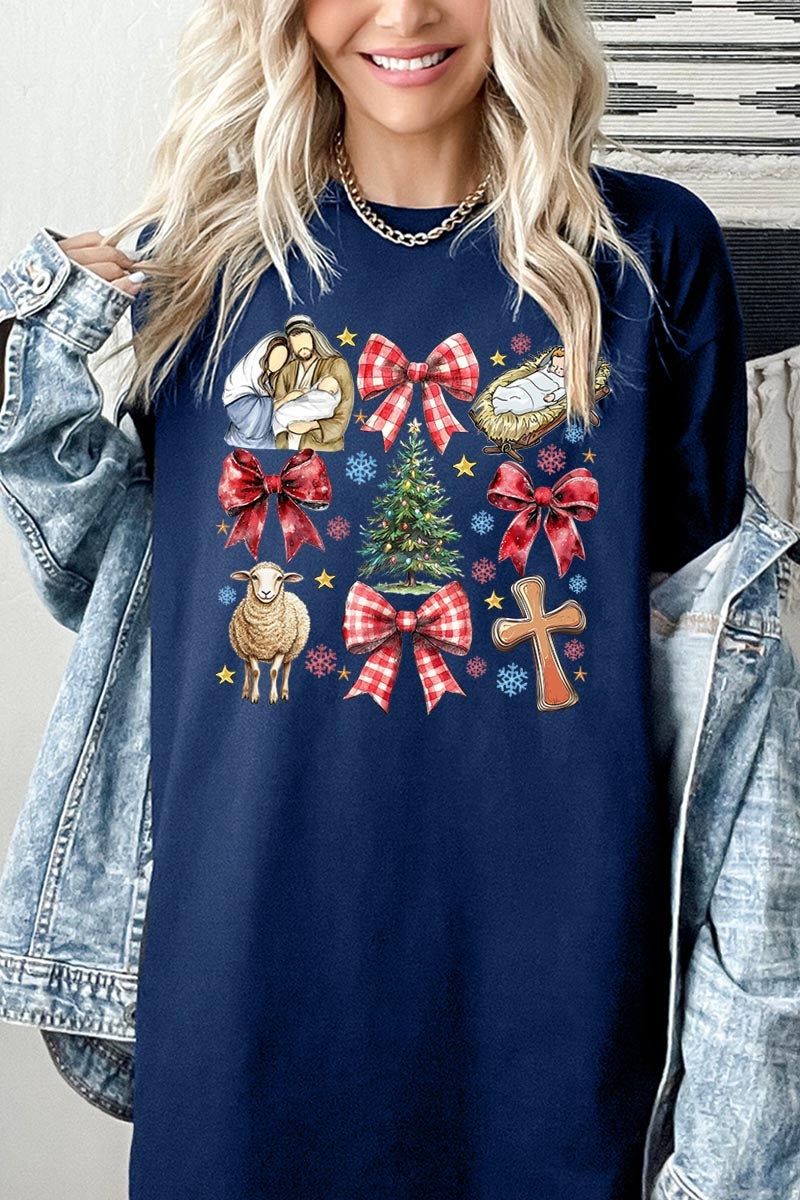 5000P-E3219 Nativity Scene Christmas Graphic Plus Heavy Cotton Tee $12.75