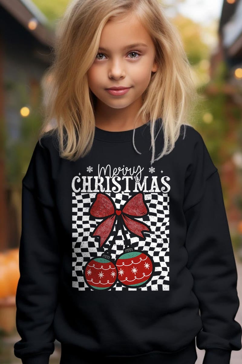UL180B-E3196Z Cherry Ornament Christmas Kids Graphic Sweatshirt $20