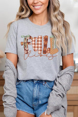 US3001-E3071 Fall Vibes Rustic Script Graphic Tee $12.5