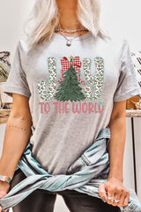 US3001P-E3213 Joy to the World Graphic Plus Tee $16