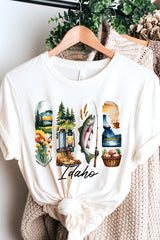 US3001P-E3061ID Idaho State Brushstroke Graphic Plus Tee $16