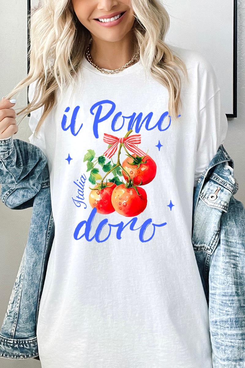 5000P-E3070 Il Pomodoro Tomato Graphic Plus Heavy Cotton Tee $12.75