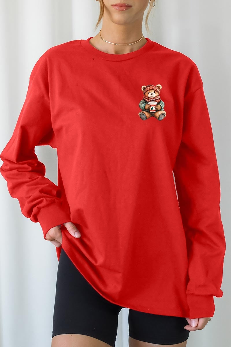UL240P-E3175 Christmas bear Graphic Plus Long Sleeve Tee $17