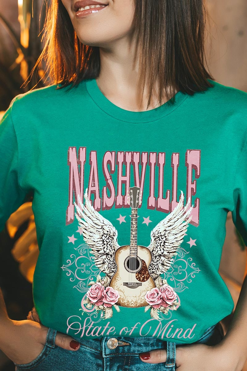 US3001P-E3157 Nashville Rose Graphic Plus Tee $16