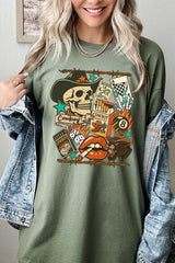5000-E3096 Vintage Western Collage Graphic Heavy Cotton Tee $9