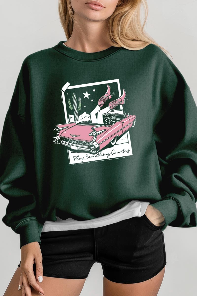UL180P-E3098 Play Something Country Graphic Plus Sweatshirt $25