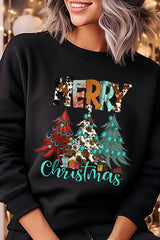 UL180P-E3200 Merry Christmas Trees Graphic Plus Sweatshirt $25