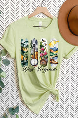 US3001P-E3061WV West Virginia State Brushstroke Graphic Plus Tee $16