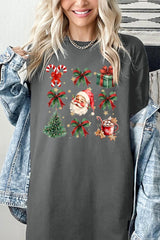 5000-E3217 Santa Gifts & Bows Christmas Graphic Heavy Cotton Tee $9