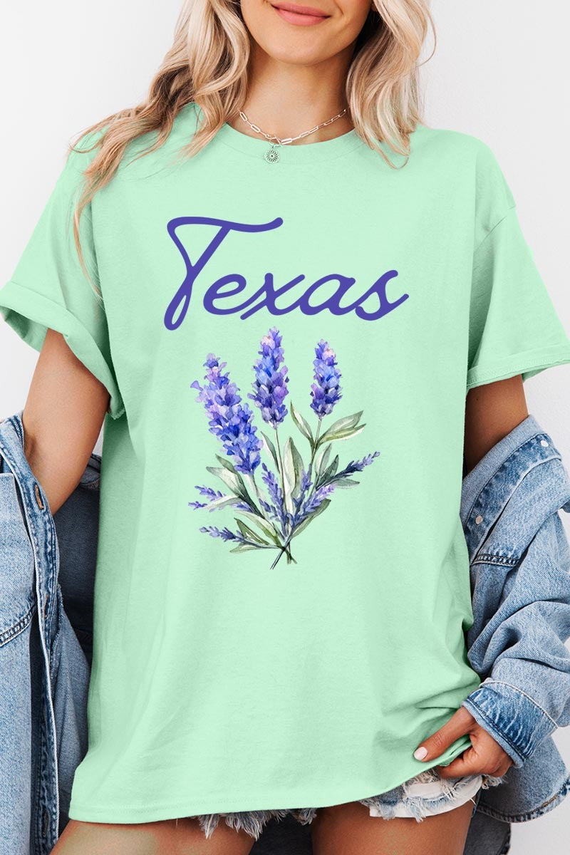 5000-E3060 Texas Bluebonnet Graphic Heavy Cotton Tee $9