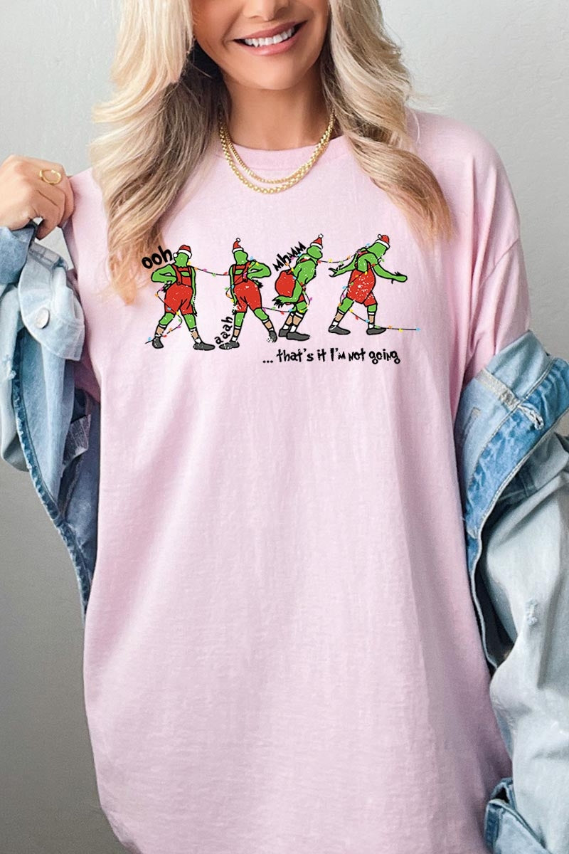 5000P-E3203 Grinch Dance Funny Christmas Graphic Plus Heavy Cotton Tee $12.75